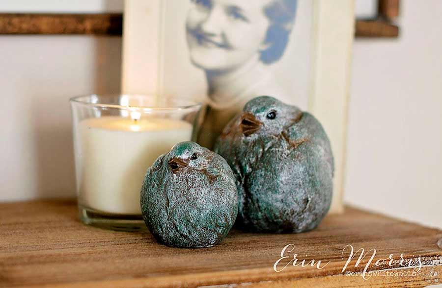 Perched Bird Figurines, Set of 2