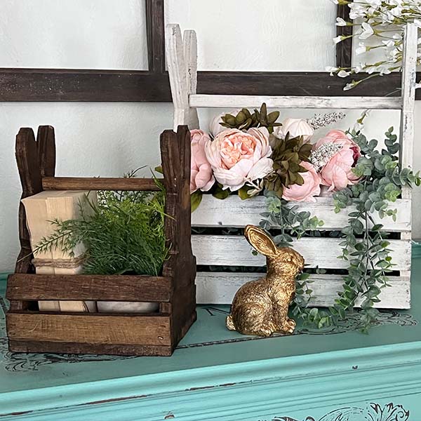 Wooden Bunny Basket, Pick Your Style