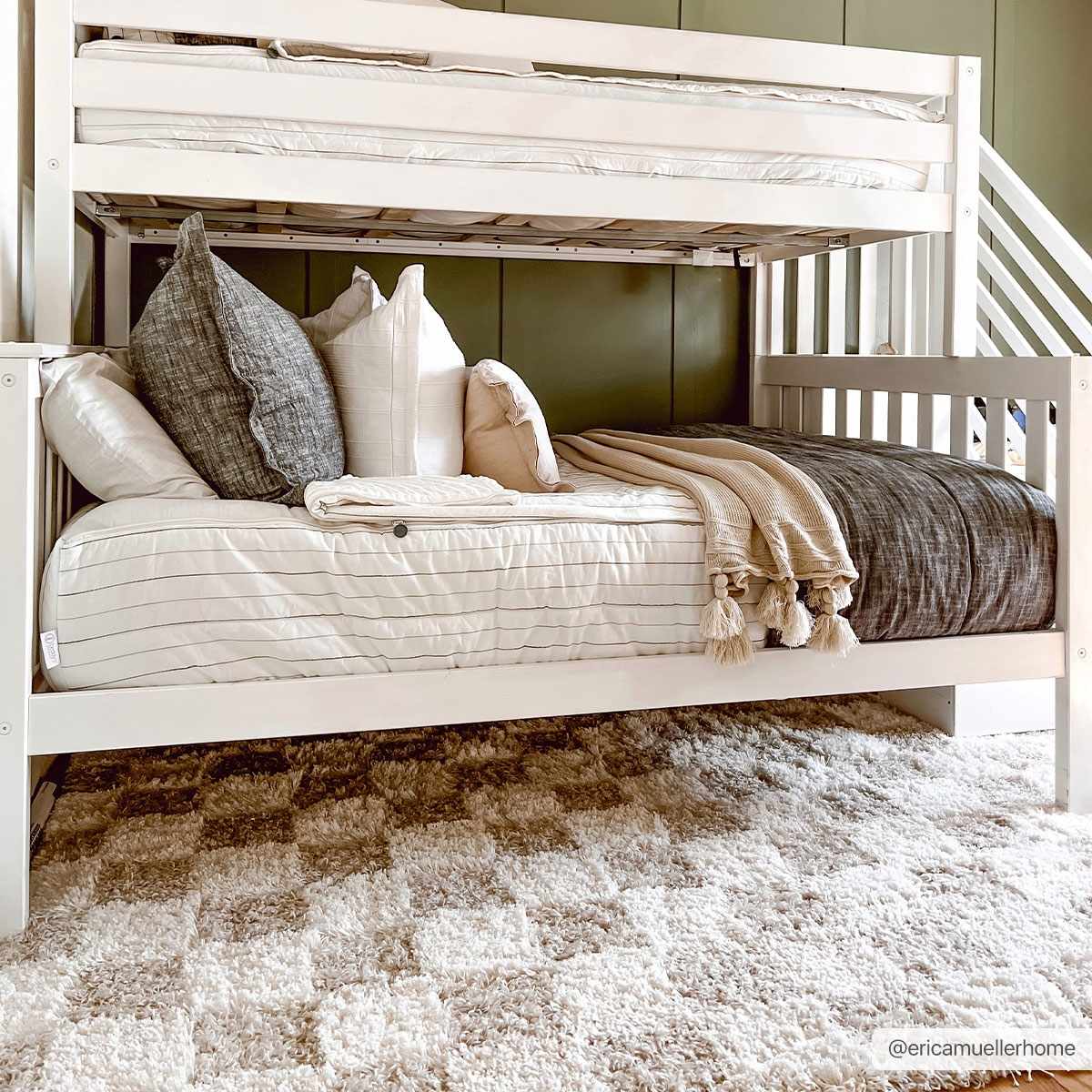 Neutral Checkered Area Rug