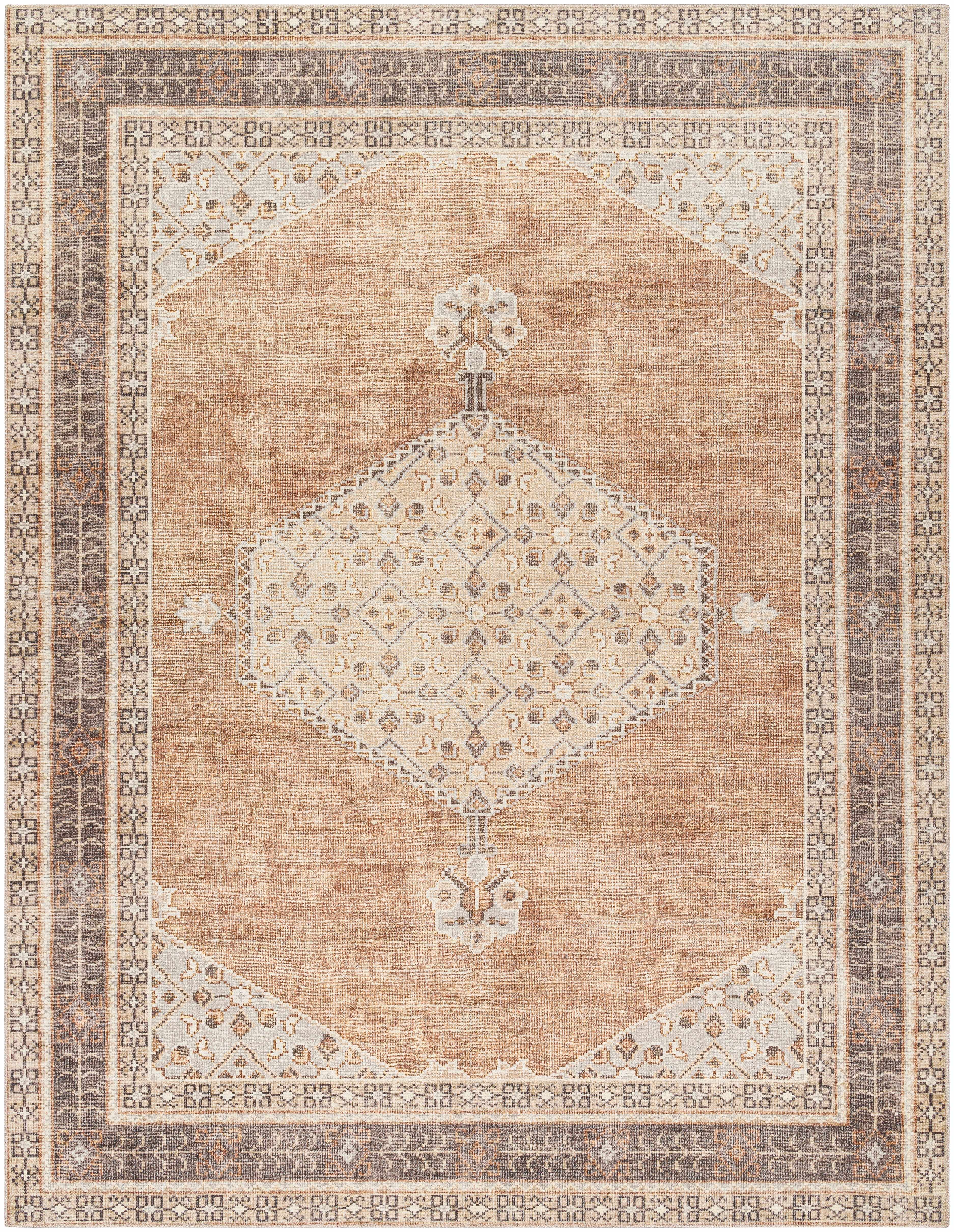 Terracotta Medallion Area Rug