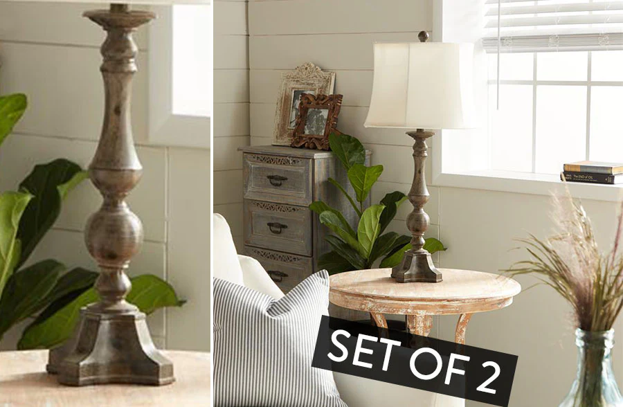 Classic Farmhouse Table Lamps, Set of 2