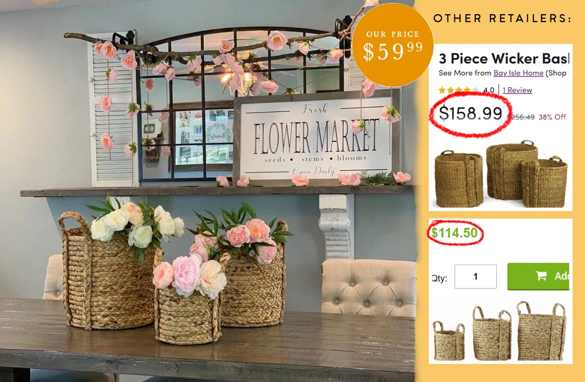 Woven Water Hyacinth Baskets, Set of 3