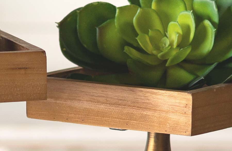 Wood and Metal Pedestal Risers, Set of 2