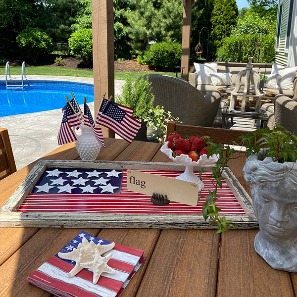 Vintage Inspired Wooden Framed Flag