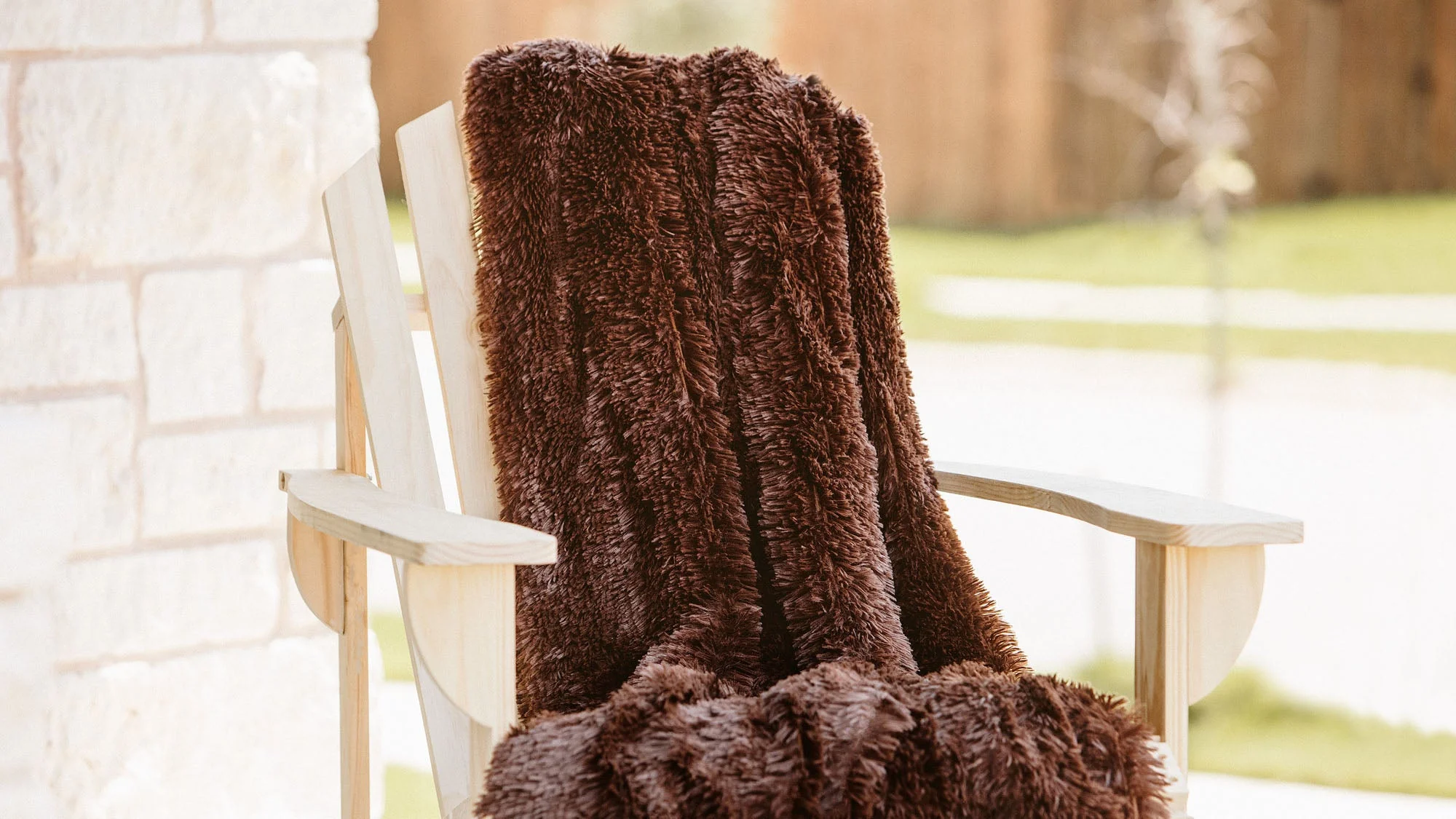 Solid Faux Long Fur Throw Blanket