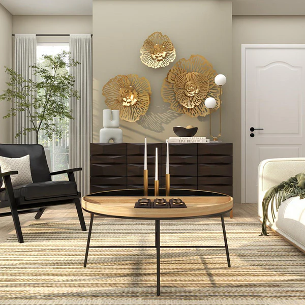 Oversized Metal Floral Wall Decor, Set of 3, Choose Your Color