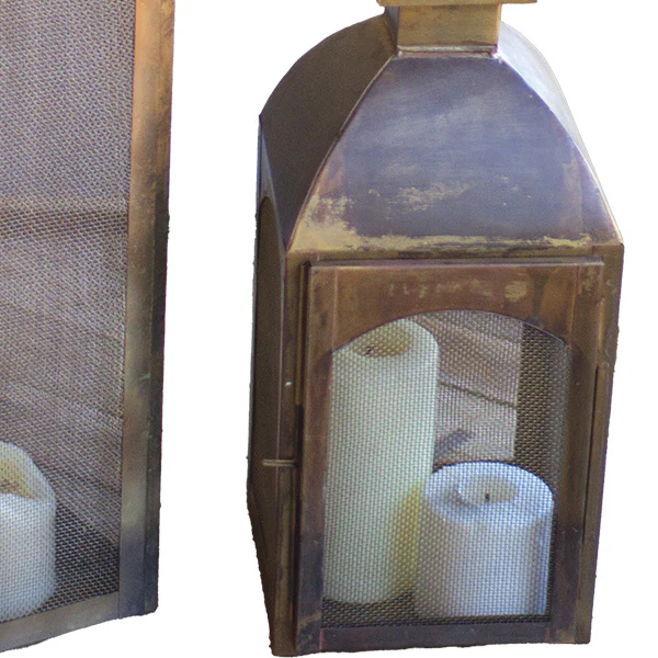 Antique Bronze Large Lanterns, Set of 2