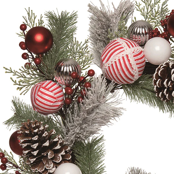 Peppermint Striped Artificial Christmas Arrangements, Choose Your Style
