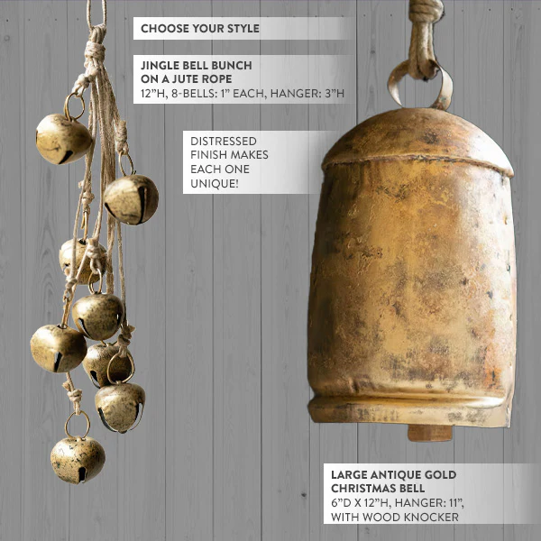 Distressed Christmas Bell, Choose Your Style