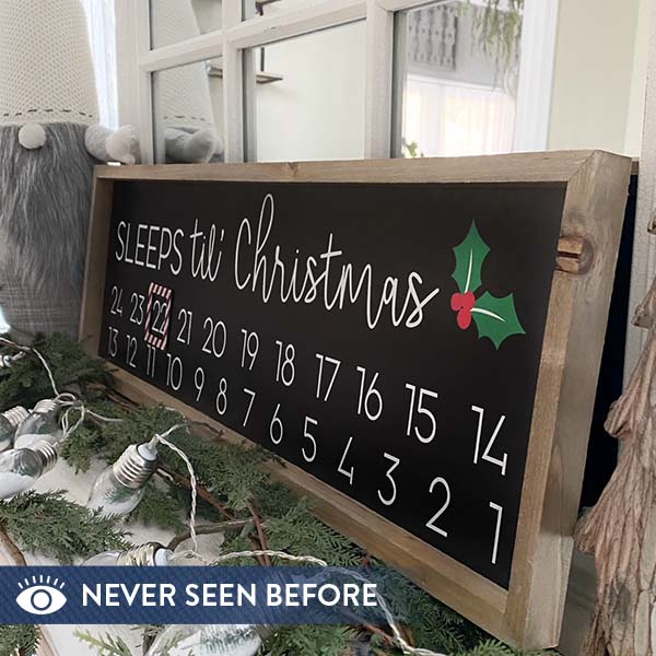 Sleeps 'til Christmas Magnetic Countdown Sign