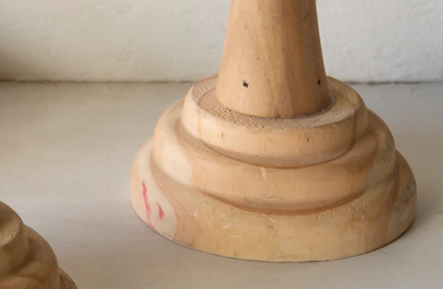 Wood and Copper Candle Holders, Set of 2