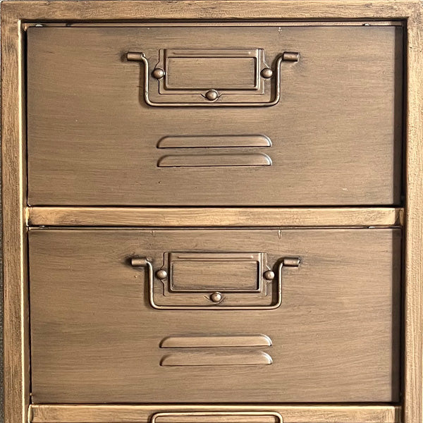 Rustic Rolling Iron Cabinet with Fold Out Cubbies