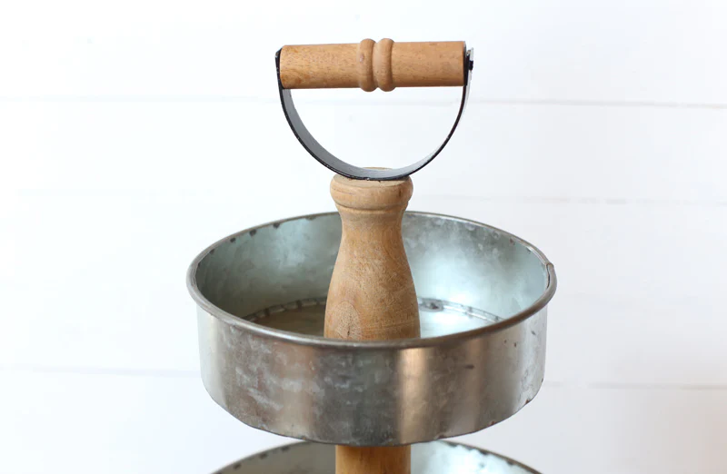 Three Tiered Rustic Metal Tray
