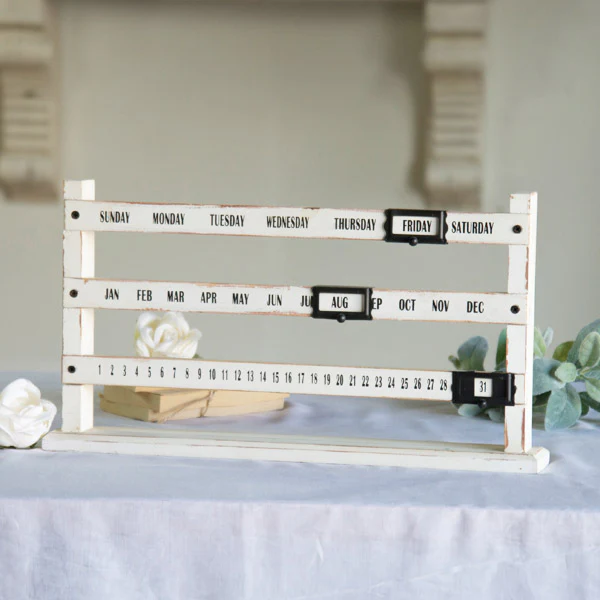 Chippy White Sliding Calendar