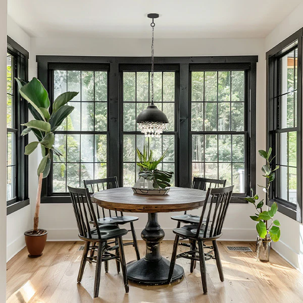 Metal Round Chandelier with Glass Crystals
