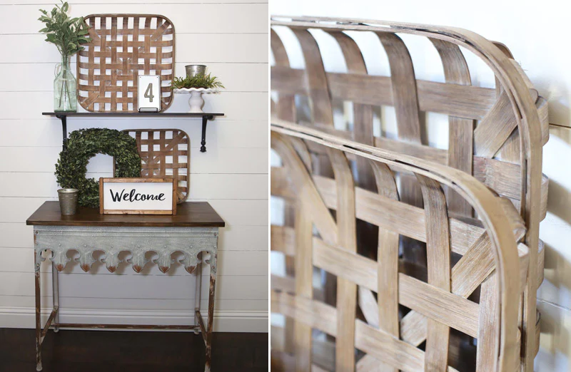 Square Tobacco Baskets  Set of 2