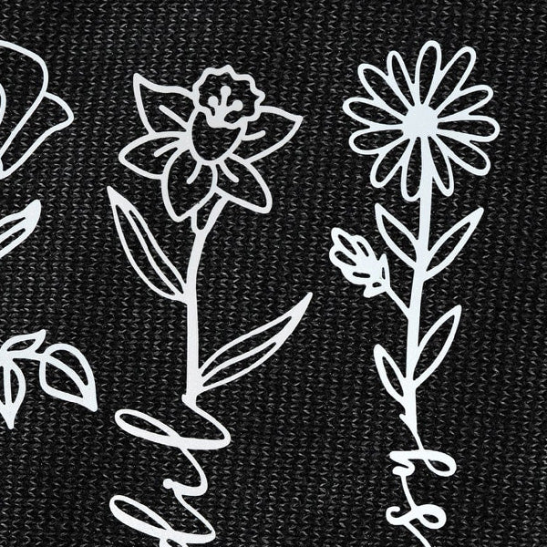 Raw Steel Birth Month Spring Flower Bouquet Markers, Set of 4