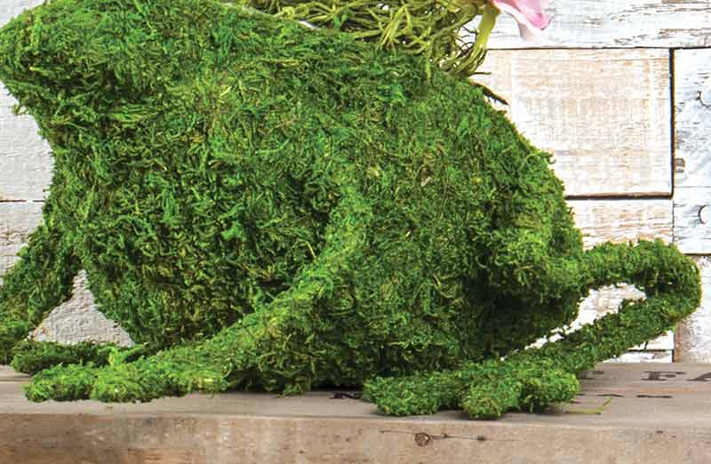 *LARGE* Bunny and Frog Moss Covered Planter