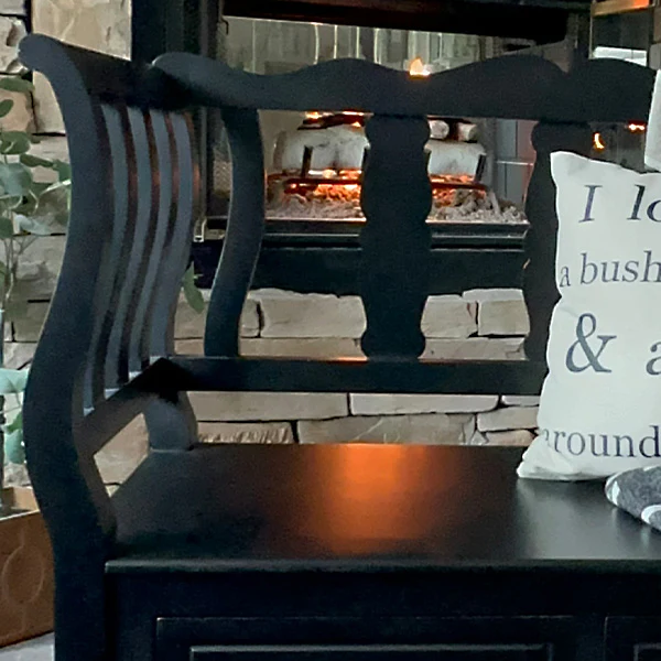 Ornate European Black Storage Bench