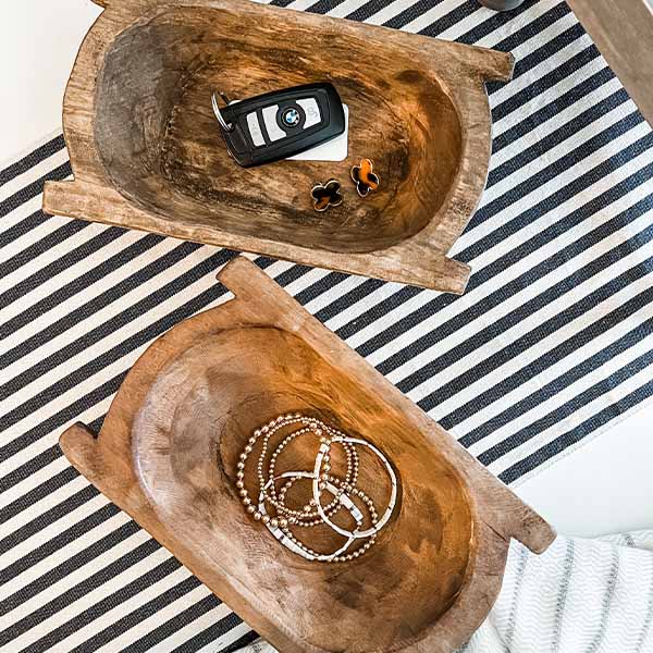 Handmade European Dough Bowls, Set of 2