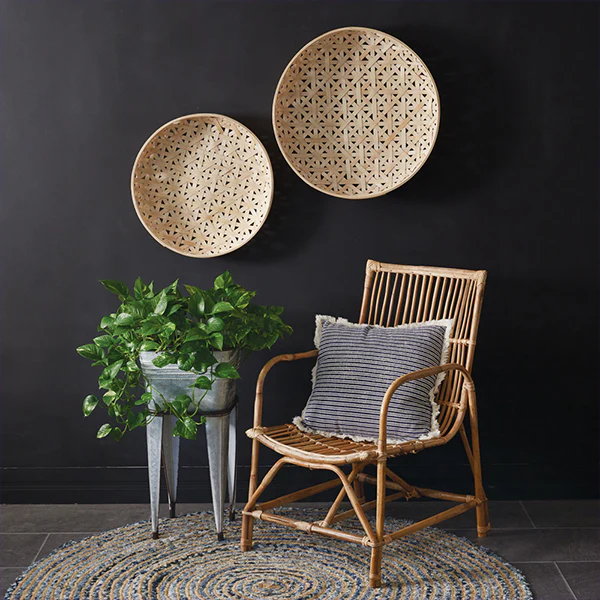Boho Bamboo Baskets, Set of Two