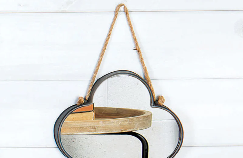 Metal Clover Wall Mirror