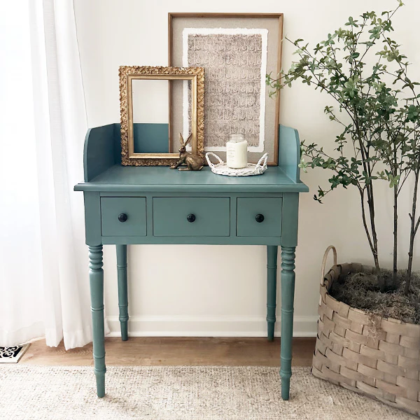 Antique Blue Wood Console Table Wash Stand