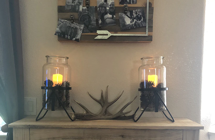 Apothecary Glass Jar with Metal Stand