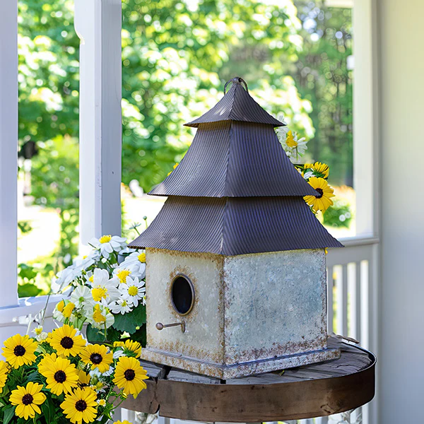Galvanized Metal Pagoda Bird House