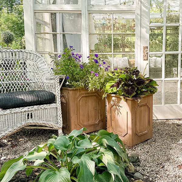 Oversized Outdoor Wooden Planters, Set of 2