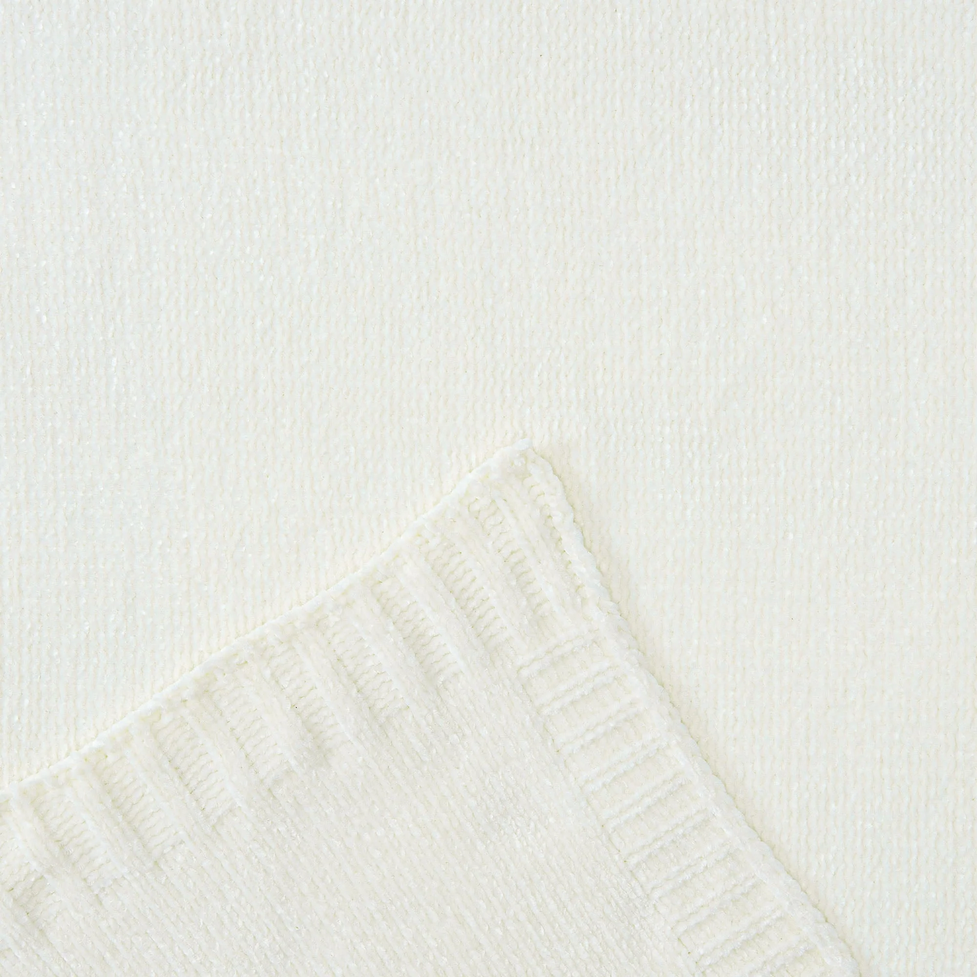 Chenille Luxe Border Throw Blanket