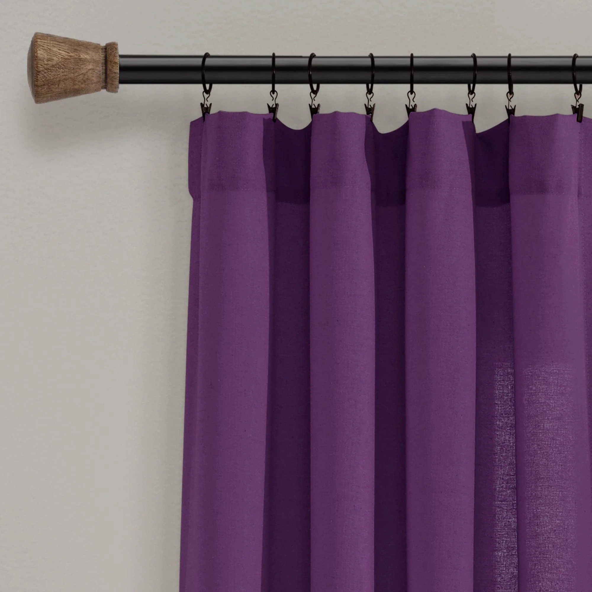 Linen Button Window Curtain Panel