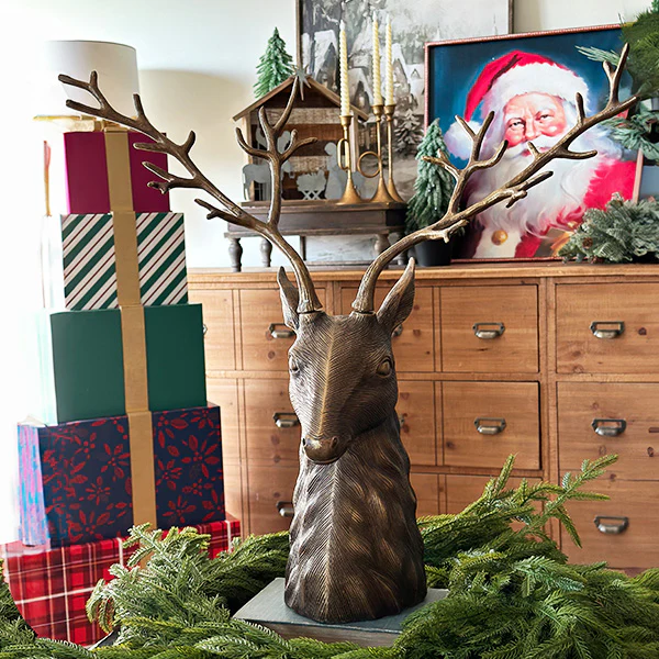 Majestic Deer Head Sculpture