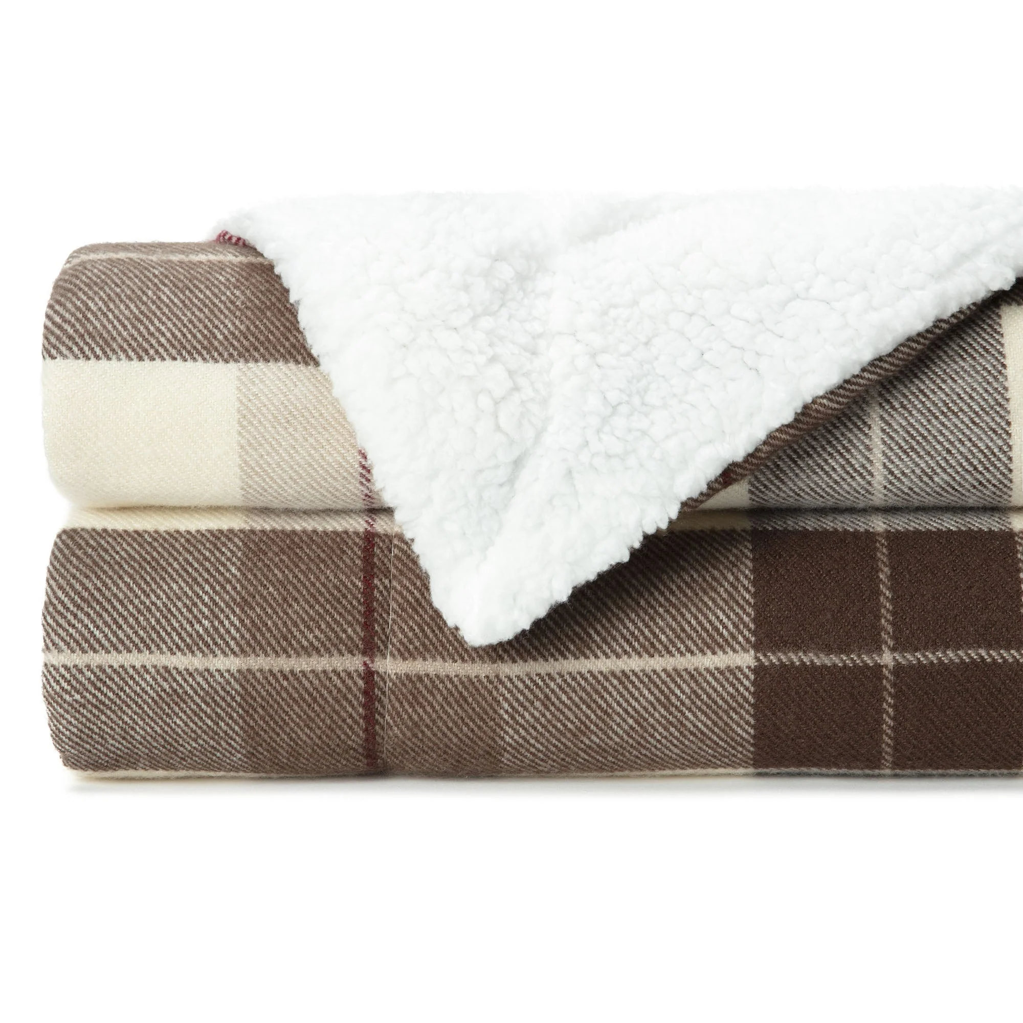 Plaid Sherpa Throw Blanket