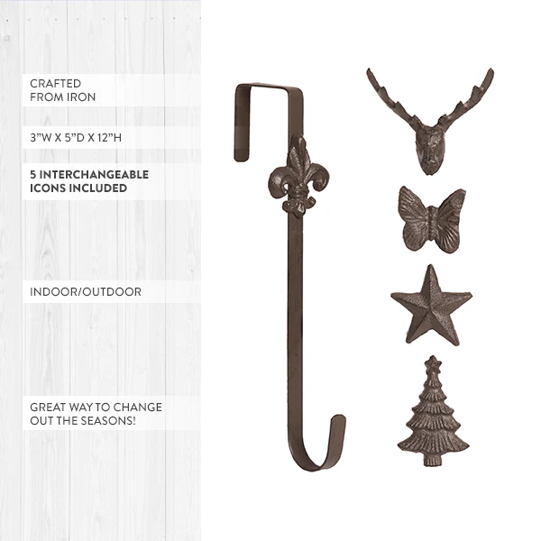 Year-Round Wreath Hanger with Interchangeable Icons