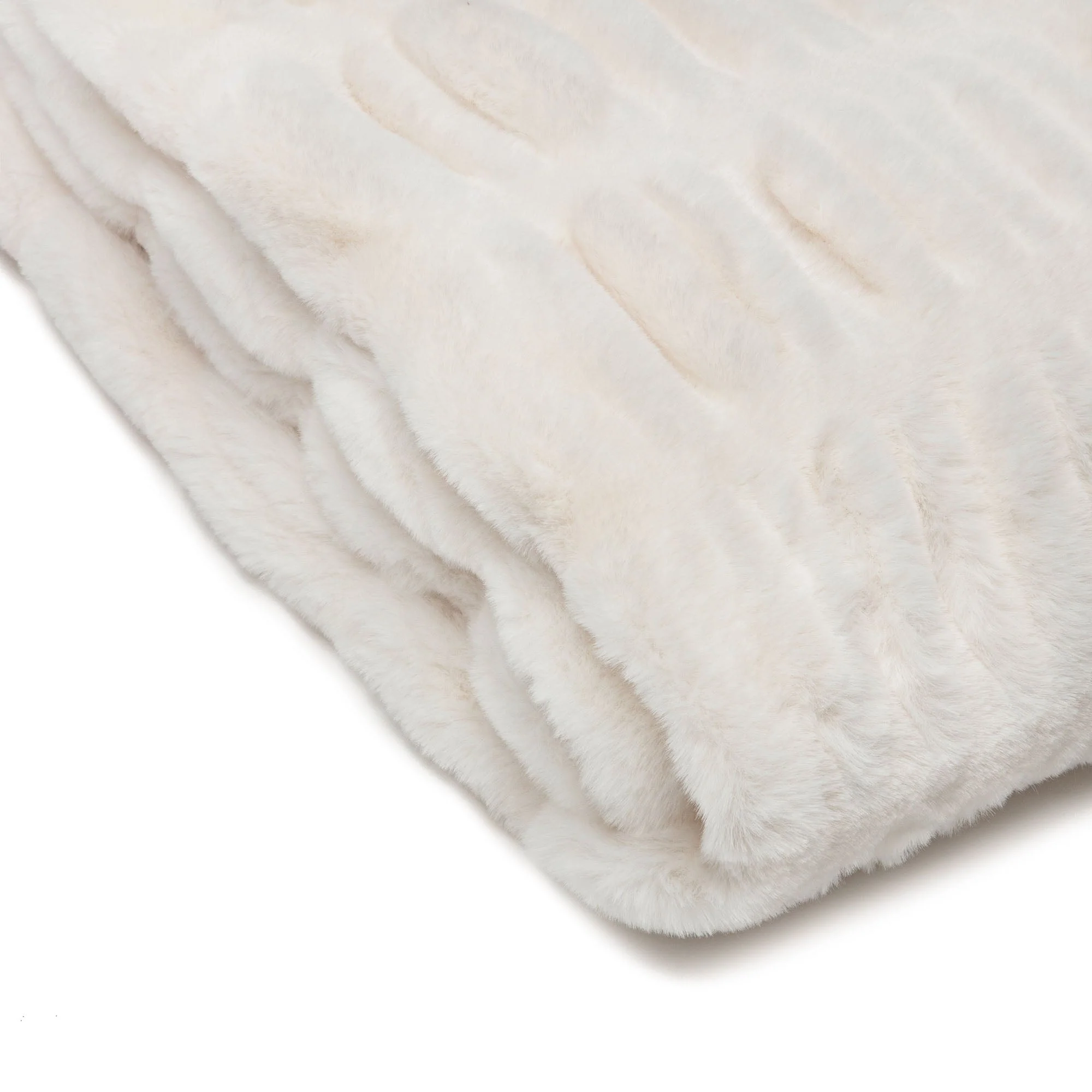 Ruched Faux Fur Throw Blanket