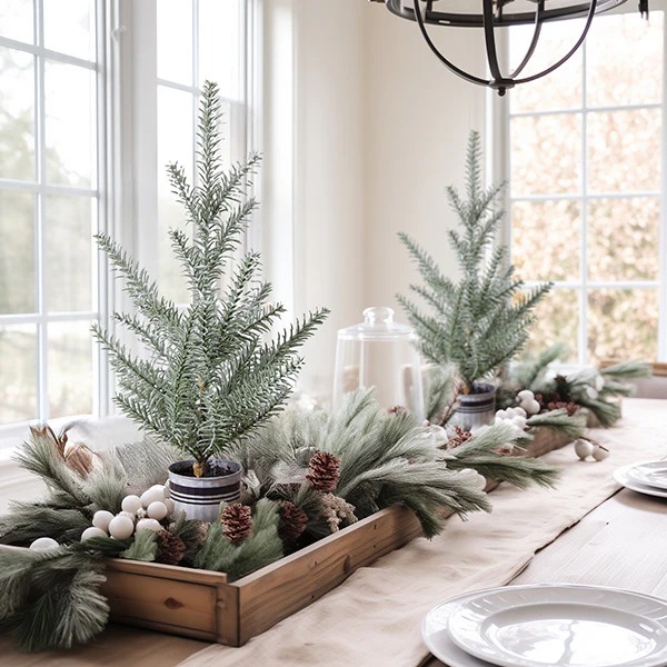 Faux Fir Tree with Galvanized Pot