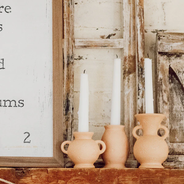 Terra Cotta Pot Candle Holders, Set of 3