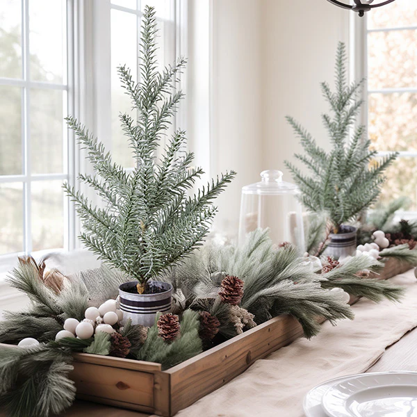 Faux Fir Tree with Galvanized Pot