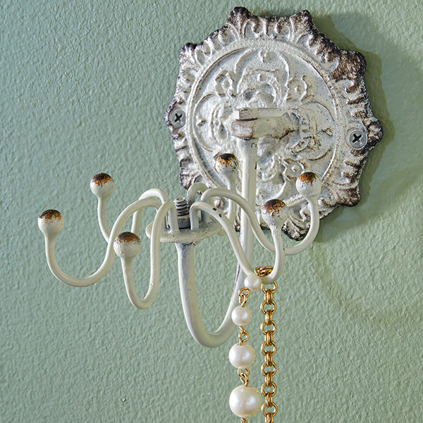 French Country Inspired Spinning Wall Hook, Set of 2
