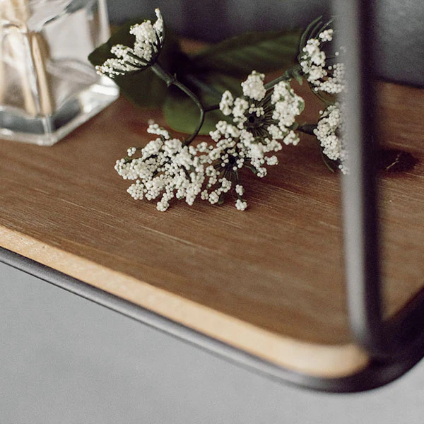 Industrial Metal Framed Wall Shelves, Set of 2