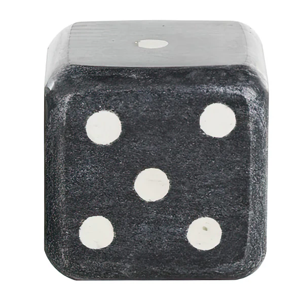 Black Marble Dice Bookend, Set of Two