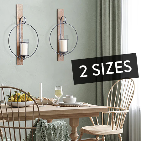 LARGE Wood and Metal Wall Sconce, Pick Your Size