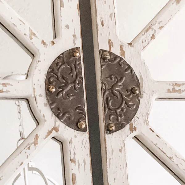 Two-Piece Distressed Wall Medallion Mirror