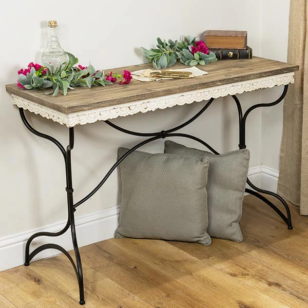 Scalloped Edge Console Table