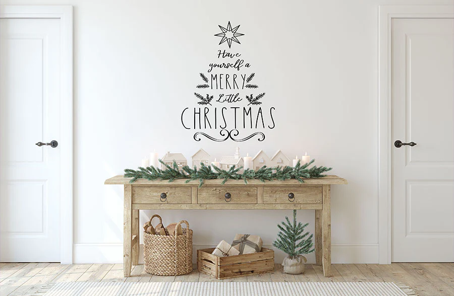 LARGE Merry Christmas Tree Decal | Handmade in USA