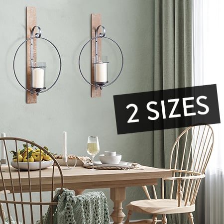 LARGE Wood and Metal Wall Sconce, Pick Your Size