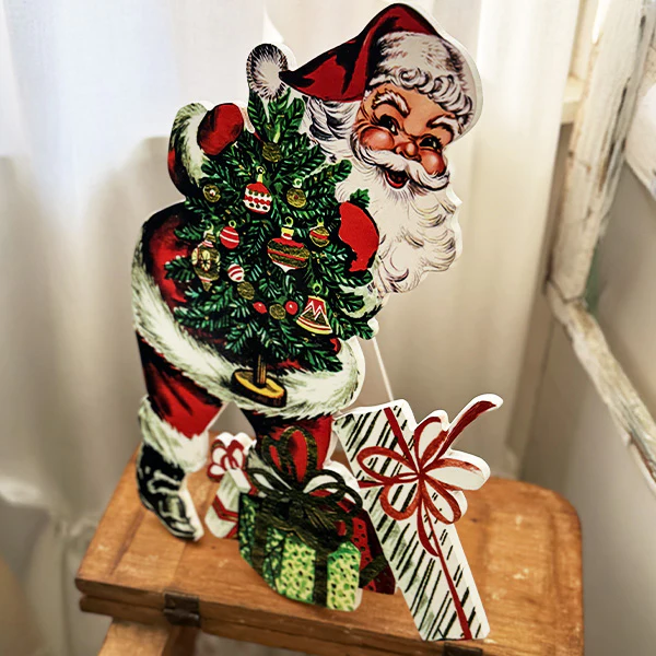 Jolly Standing Santa Wood Cutout, Choose Your Style