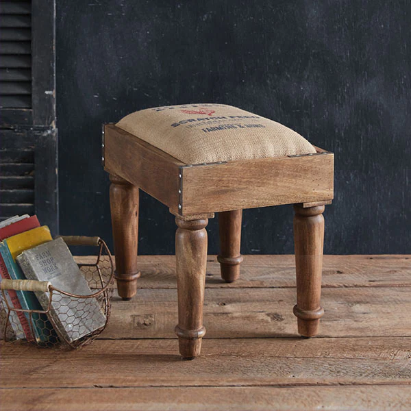Grain Sack Footstool