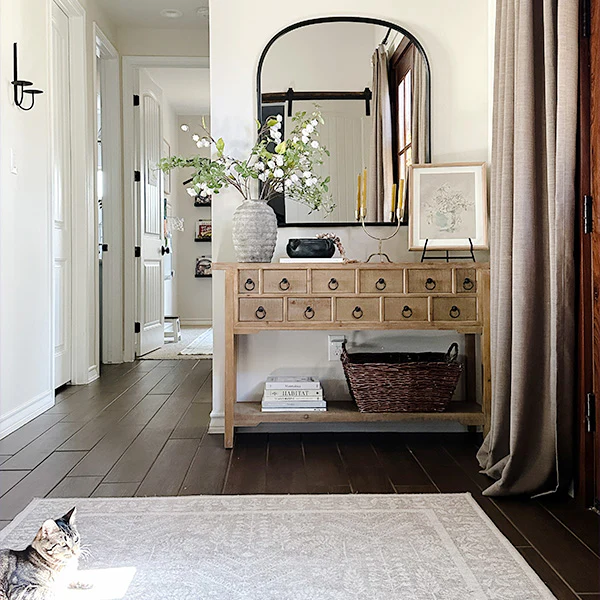 Antique Inspired Apothecary Console Table with Storage
